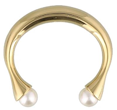 Shop Chloé Darcy Pearl Embellished Bracelet In Gold