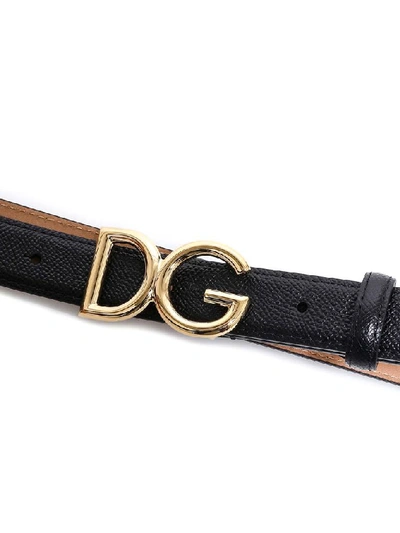 Shop Dolce & Gabbana Dg Logo Buckle Belt In Black