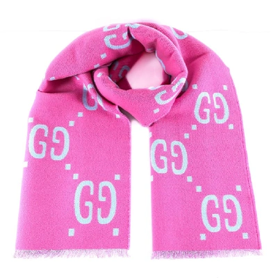 Shop Gucci Gg Jacquard Scarf In Pink