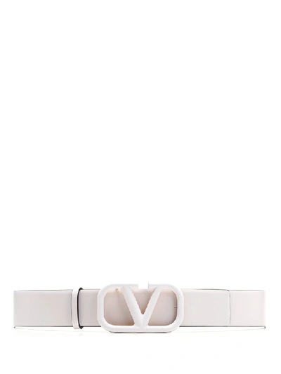 Shop Valentino Vlogo Belt In White