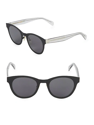 Shop Celine 49mm Round Sunglasses In Black