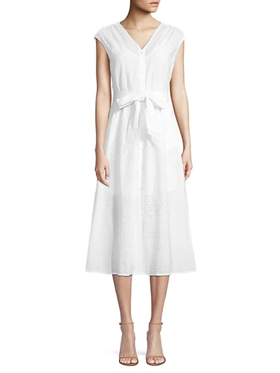 Shop Draper James Lace Eyelet A-line Dress In Willow White