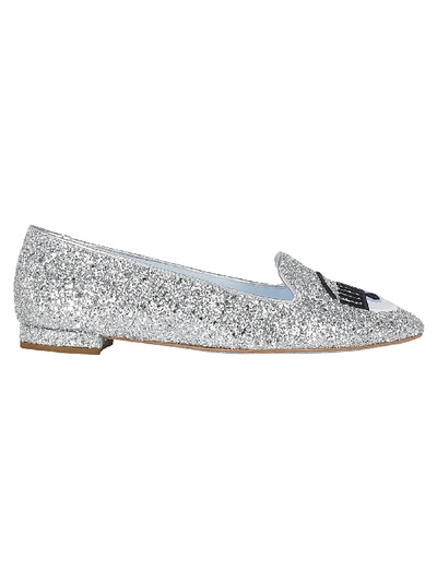 Shop Chiara Ferragni Ballerinas In Silver Glitter