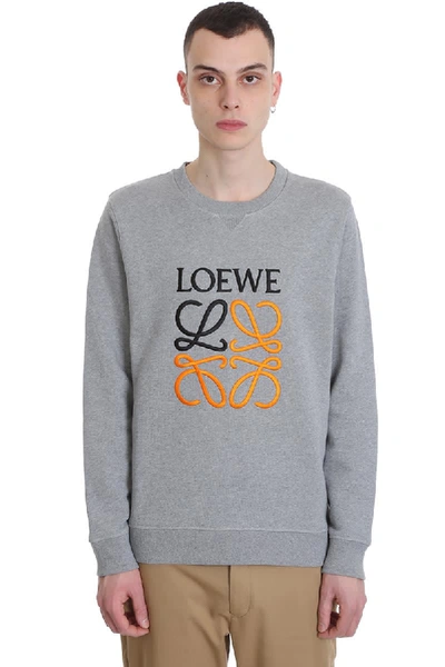 Shop Loewe Sweatshirt In Grey Cotton