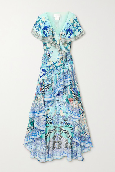 asymmetrical wrap maxi dress