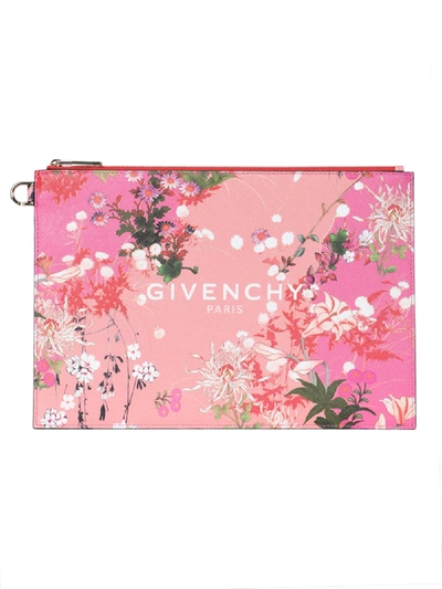 Shop Givenchy Pink Floral Print Pouch