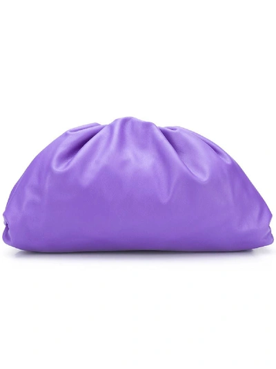 Shop Bottega Veneta The Pouch Leather Clutch In Purple
