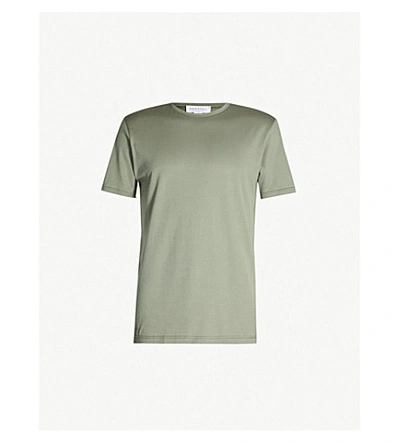 Shop Sunspel Classic Cotton-jersey T-shirt In Rosemary