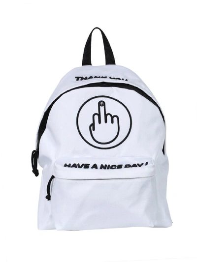 Shop Vetements Have A Nice Day Backpack In White