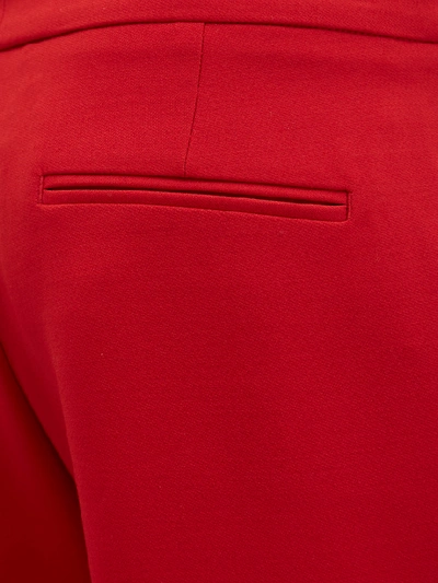 Shop Alexander Mcqueen Light Wool Silk Cigarette Pants In Lust Red
