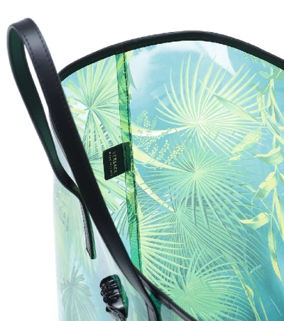 Shop Versace Virtus Jungle-print Pvc Tote In Green