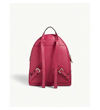 Shop Michael Michael Kors Rhea Medium Leather Backpack In Ultra Pink