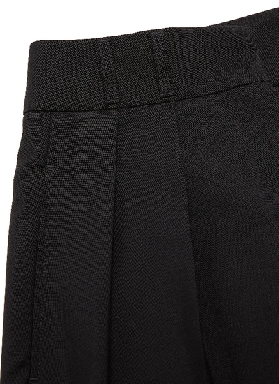 Shop Acne Studios Pleated Wide Leg Mohair Wool Pants In Black
