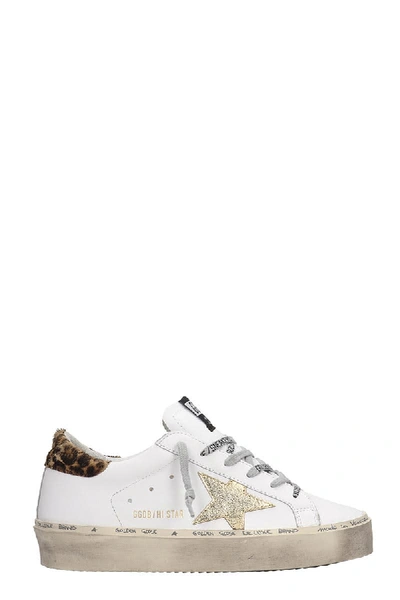 Shop Golden Goose Hi-star Sneakers In White Leather