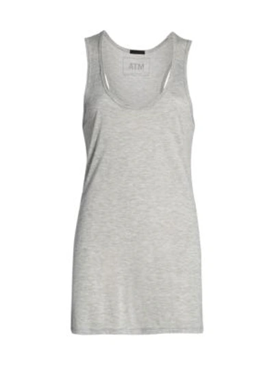 Shop Atm Anthony Thomas Melillo Scoop Neck Jersey Tank Top In Heather Grey
