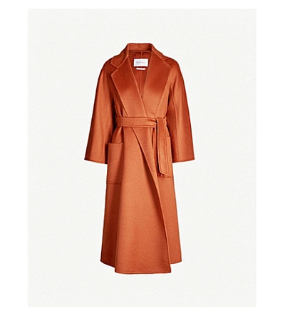 Shop Max Mara Labbro Relaxed-fit Cashmere And Wool-blend Coat In Paprika