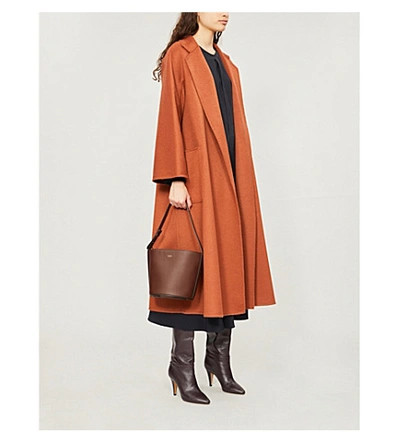 Shop Max Mara Labbro Relaxed-fit Cashmere And Wool-blend Coat In Paprika