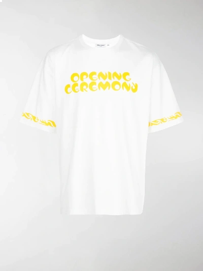 Shop Opening Ceremony Oversized Logo Print T-shirt In White