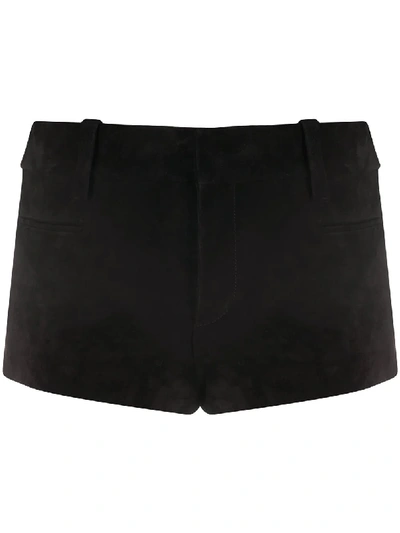 Shop Saint Laurent Low-rise Short-shorts In Black