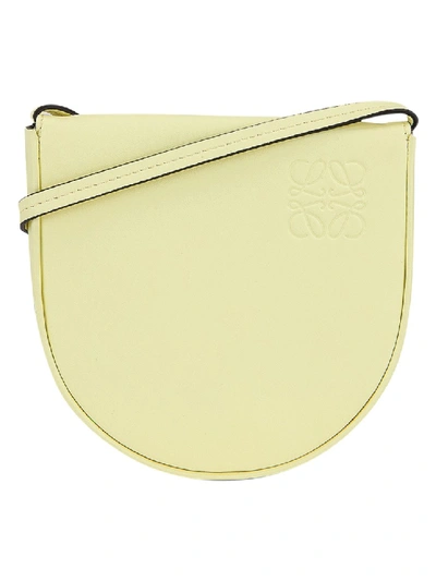 Shop Loewe Pale Lime Small Heel Pouch Bag In Neutrals