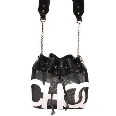 Pre-owned Jimmy Choo Black Net Leather Chain Shoulder Bag