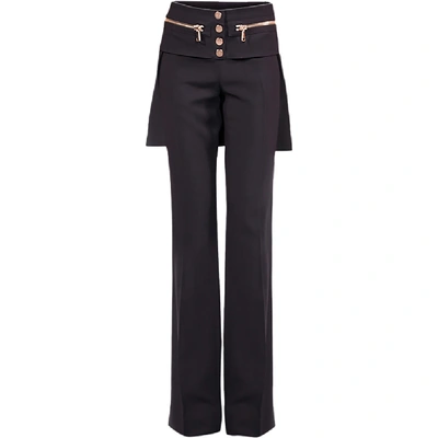 Pre-owned Givenchy Black Crepe Skirt Detail Trouser M