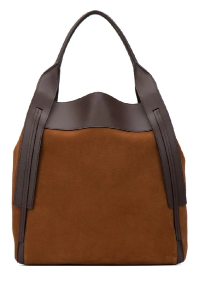 Shop Prada Ouverture Tote Bag In Brown