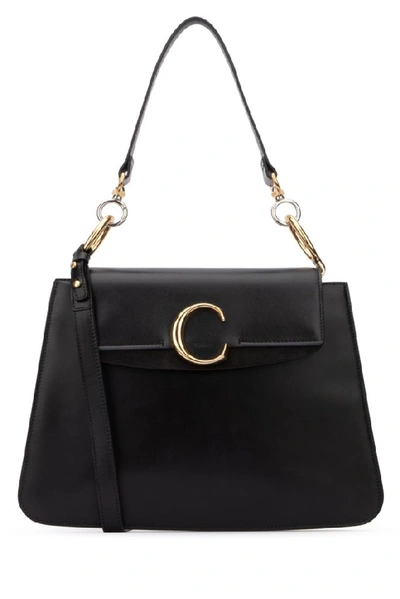 Shop Chloé Medium C Shoulder Bag In Black