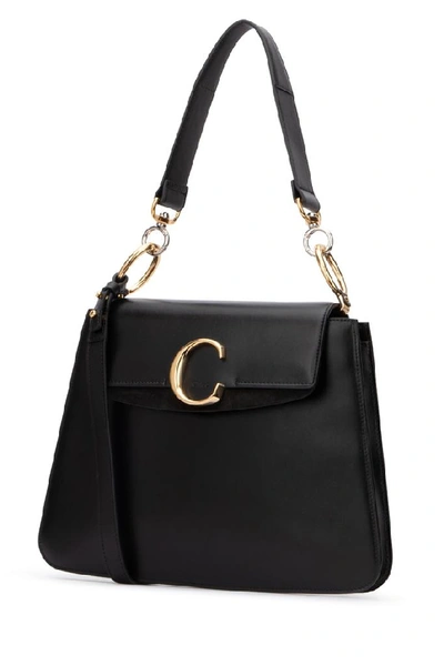 Shop Chloé Medium C Shoulder Bag In Black