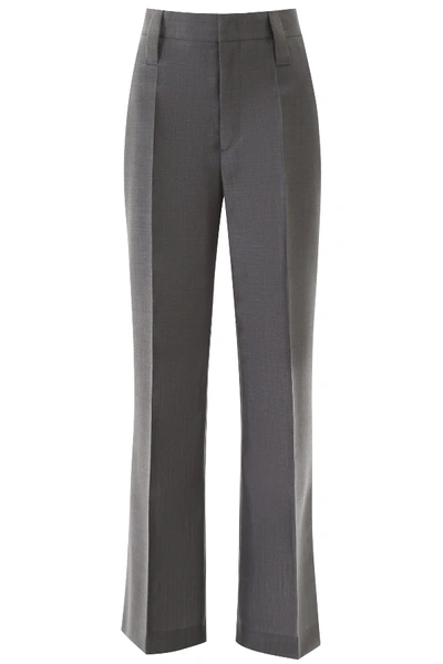 Shop Prada Kid Mohair Trousers In Grey