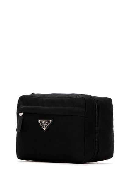 Shop Prada Logo Toiletry Bag In F0002