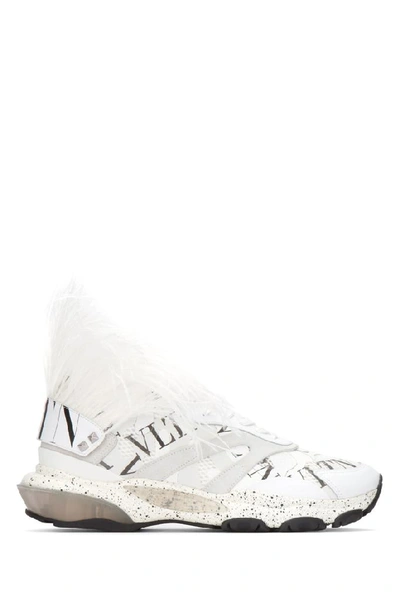 Shop Valentino Garavani Vltn Grid Bounce Sneakers In White