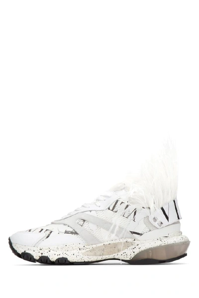 Shop Valentino Garavani Vltn Grid Bounce Sneakers In White