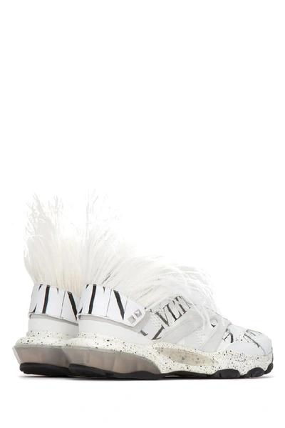 Shop Valentino Garavani Vltn Grid Bounce Sneakers In White