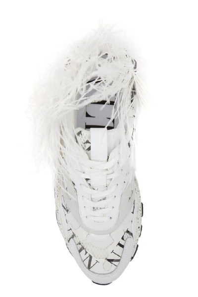 Shop Valentino Garavani Vltn Grid Bounce Sneakers In White