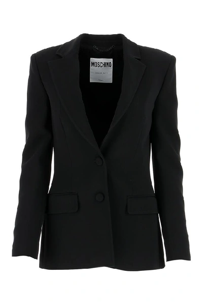 Shop Moschino Single Breasted Blazer In Black