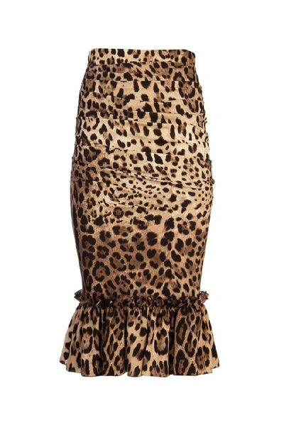Shop Dolce & Gabbana Animal Print Pencil Skirt In Multi