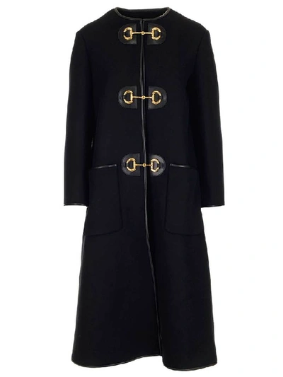 Shop Gucci Horsebit Coat In Black