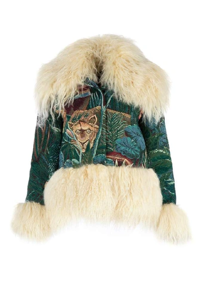 Shop Kenzo Fur Trimmed Tiger Jacket In Multi