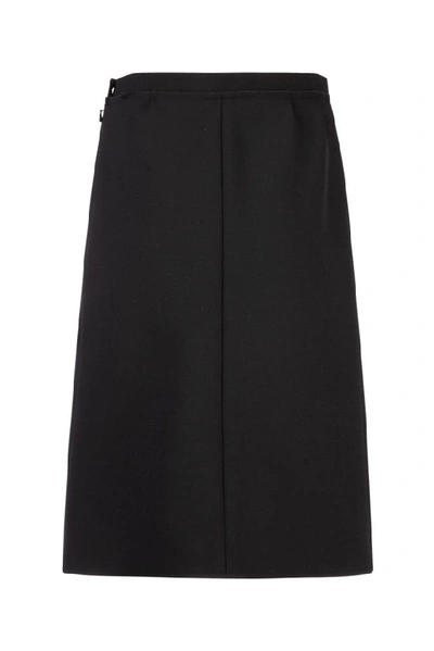 Shop Chloé High Waist Front Slit Skirt In 001