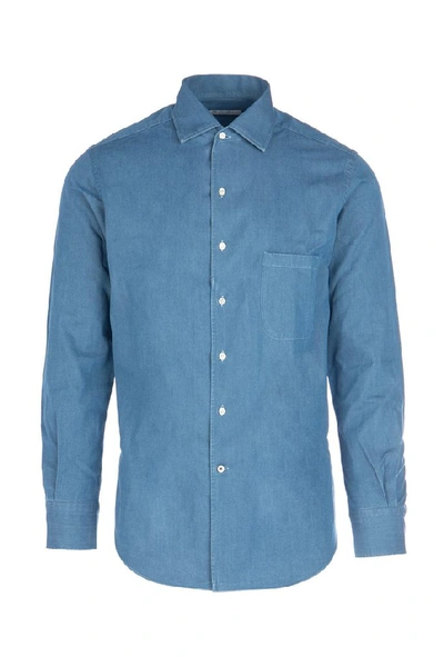 Shop Loro Piana Buttoned Denim Shirt In Blue