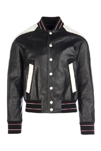 Shop Givenchy Givency Contrast Bomber Jacket In Black