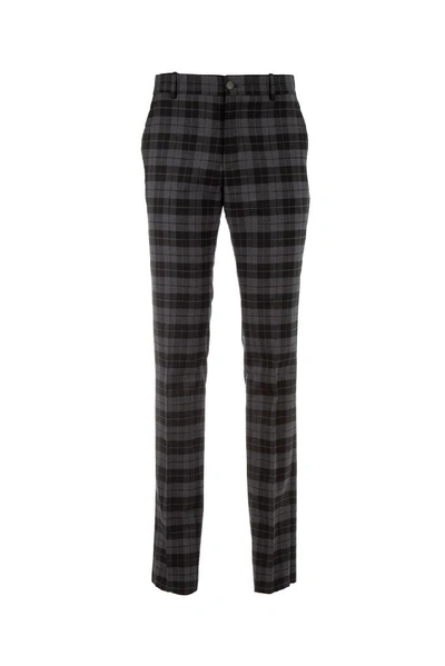 Shop Balenciaga Tailored Check Trousers In Multi