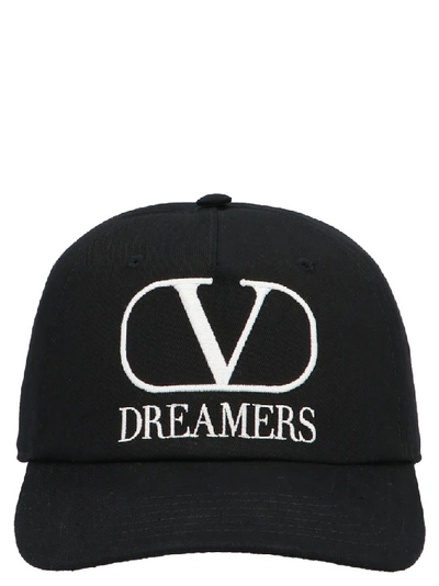 Shop Valentino Vlogo Dreamers Baseball Cap In Black