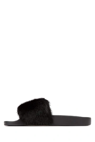 Shop Givenchy Fur Slides In 001