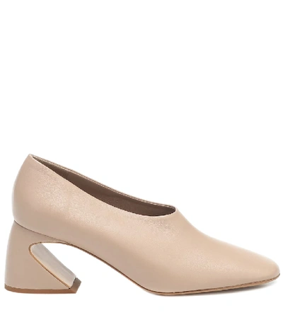 Shop Colovos Leather Pumps In Beige