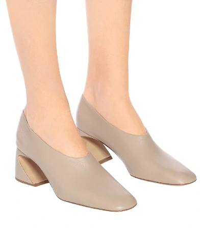 Shop Colovos Leather Pumps In Beige