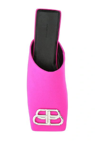 Shop Balenciaga Bb Double Square Mules In Pink