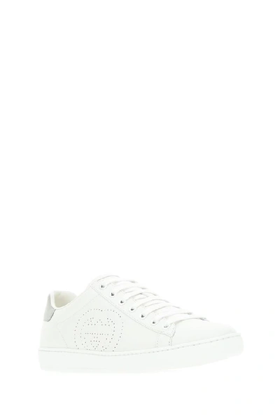Shop Gucci Ace Perforated Interlocking G Sneakers In White