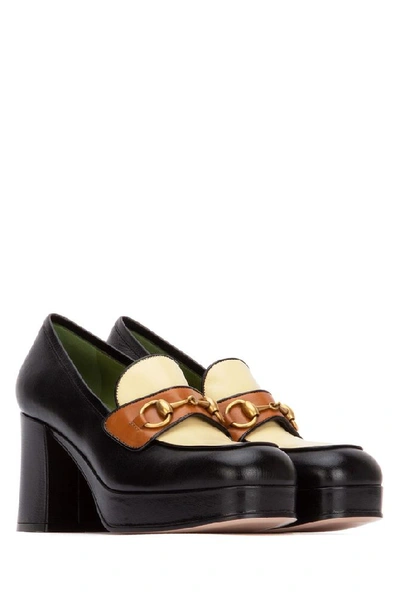 Shop Gucci Horsebit Platform Loafers In Black